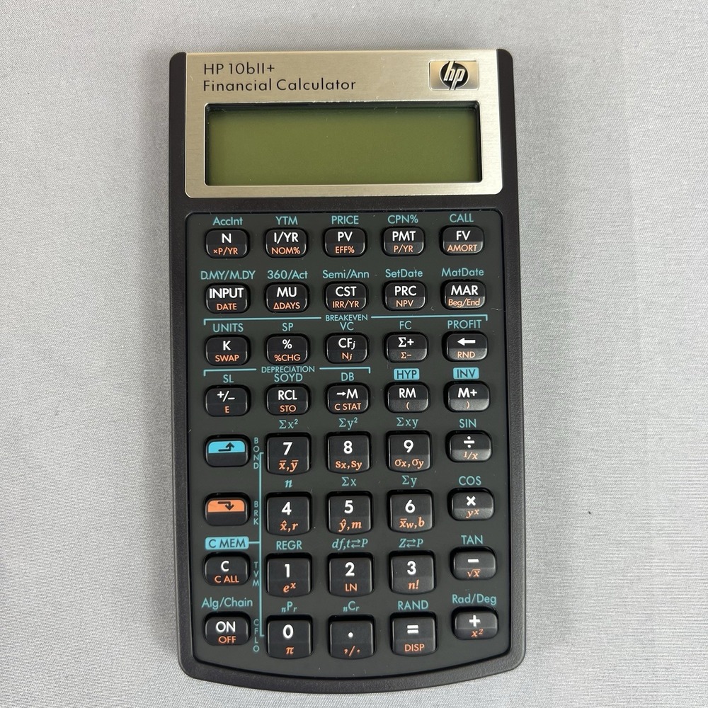 HP 10bII+ Financial Calculator Tested Working Cover Guide Manual